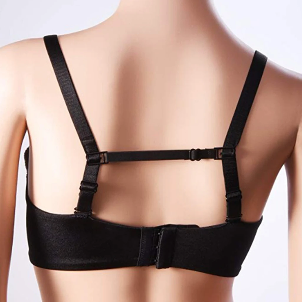 3pcs Non-Slip Breast Straps Clips Women Girl Intimates Accessories Rope Back Strap Holder for Women Bra Enhancers Black White