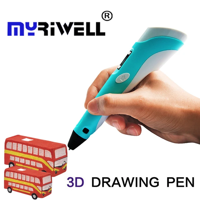 Best Price 3D Pens  3D Drawing Pen With LED Screen and Doodle Model Making Arts & Crafts Drawing with 3x1.75mm PLA Material and Power