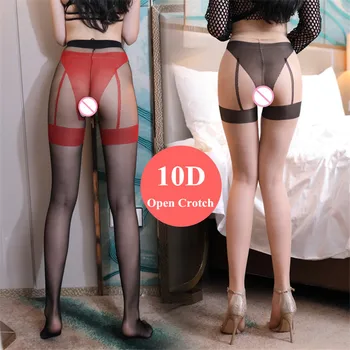 

Sexy Hosiery Magical Crotchless Sexy Tights Stockings Women Elastic Sexy Pantyhose Open Crotch Sexy Lingerie Female Stockings