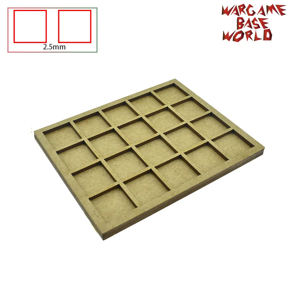 

Wargame Base World - Movement Tray -10/15/20 20mm square bases - MDF Laser Cut