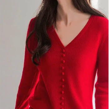 

Litvriyh new cashmere sweater women sweaters and pullovers V-neck long sleeve female pullover women knitted jumpers pull femme