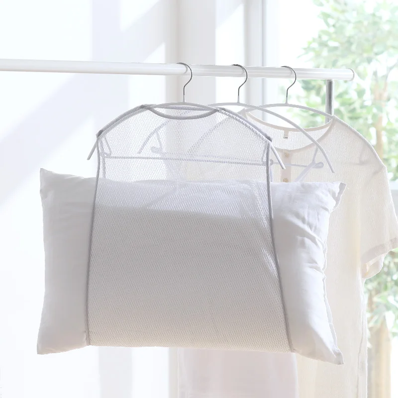 

Multifunctional Pillow Drying Rack Nets Folding Mesh Hanging Net Clothes Basket Doll Plush Toys Balcony windproof frame fixed