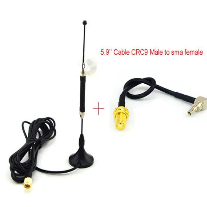 

4G Antenna 10dbi LTE Aerial Signal Repeater SMA Magnetic for 4G lte Router Modem+5.9'' Cable CRC9 Male to SMA Female Coax