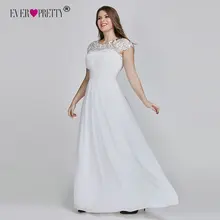 Vestido De Noiva Ever Pretty размера плюс элегантные шифоновые кружевные аппликации белые свадебные платья для женщин Свадебное платье для беременных