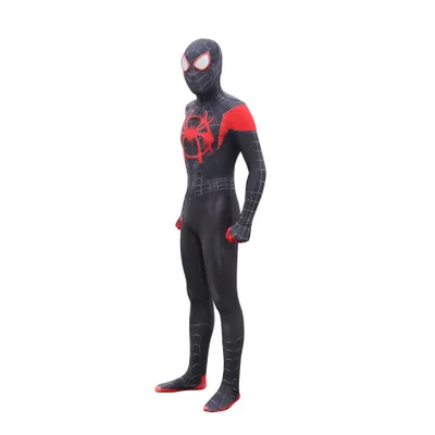 Для взрослых и детей, 3D принт Человек-паук: в стихах паука, Майлз Моралес, маскарадные костюмы, зентай, костюм Спайдермен, Spidey catsuit