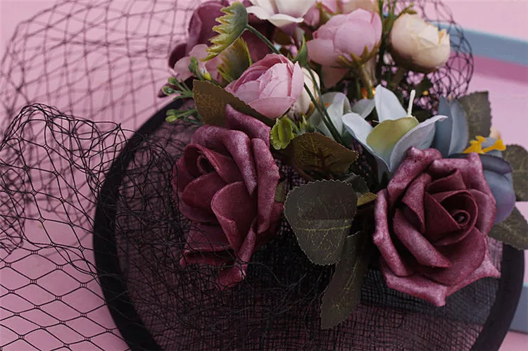 Черные свадебные аксессуары, свадебная шляпа, женская шляпа для свадебной вечеринки, цветок,, Бразилия, Россия, котелок