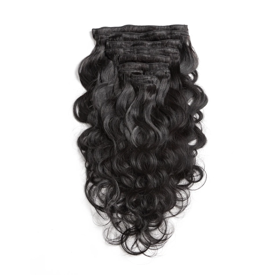 

Links Hair Clip In Human Hair Extensions Straight 120G Natural Color 8 Pieces/Set Brazilian Remy Hair Extensions Shipping Free