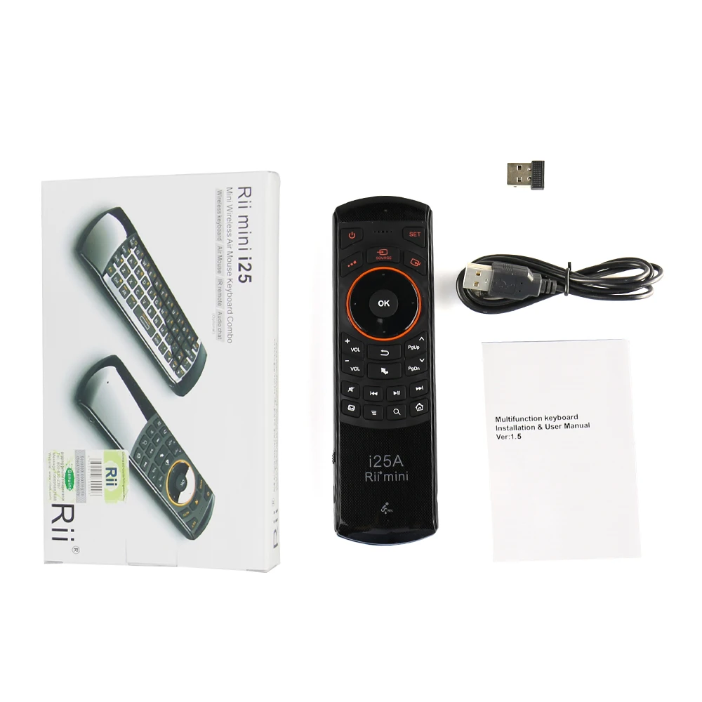 Оригинальный Rii mini i25A 2 4G русская беспроводная клавиатура английское Аудио ИК