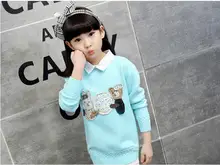 Winer Kids Sweater Girl Lovely Cartoon Bear Sweater Kids Knitted Bottoming Shirt Children Clothing Baby Sweater 5 p/l
