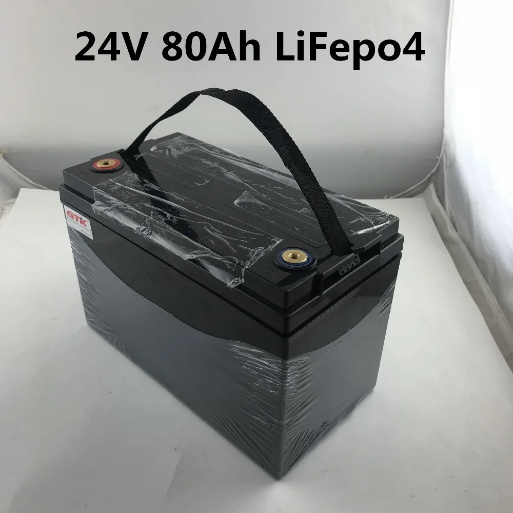 24 В 80Ah LiFepo4 батарея пакет для хранения энергии системы UPS EV скутер двигатель дома гольф тележка солнечный уличный свет+ 5A зарядное устройство
