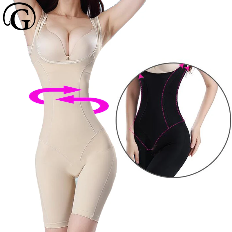 PRAYGER New Women Open Butt Slimming Full Body Shapers Sexy Lift Bras Corset Control Belly Bodysuits Recovery Body Shapewear
