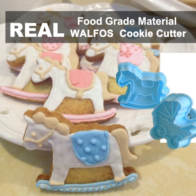Кухня печенья формочки для печенья, 4 шт. детские пластиковые формы для выпечки, Плунжер 3D штамп штампы инструменты для украшения тортов из мастики