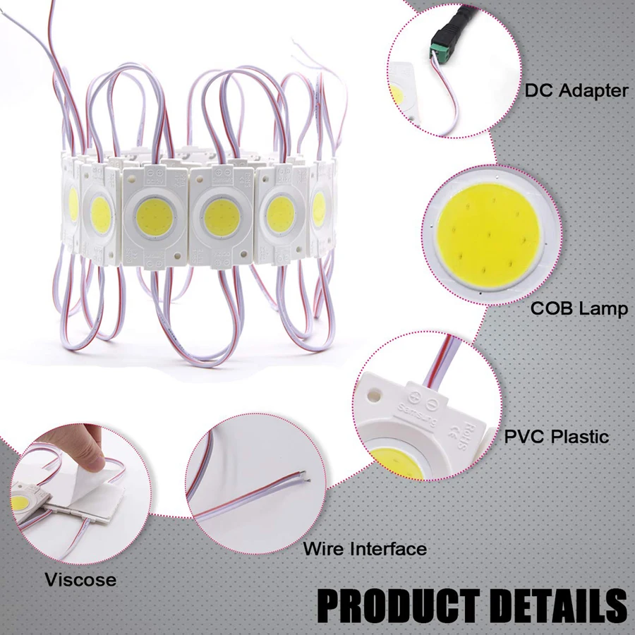 DIY светодиодный модуль круглая COB Светодиодная буква 10 шт./лот модуль света DC12V Водонепроницаемая реклама зеленый белый теплый белый синий желтый