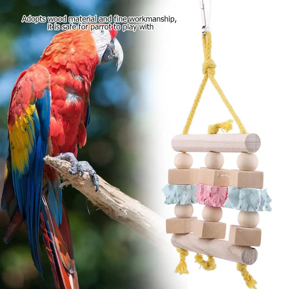 Птицы деревянные игрушки скалолазание Лестничные Качели Brige Parakeet жевательные игрушки обучающий инструмент изготовлен из хорошего качества