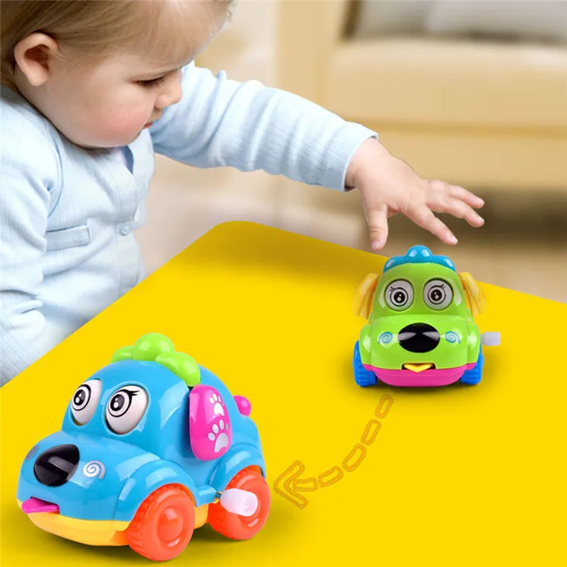 

High Quality Baby Kids Clockwork Funny Toy Cartoon Puppy Clockwork Car Educational Toys MultiColor Animal Toy Car Clockwork Fun
