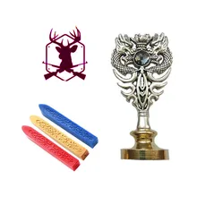 Подпись индивидуальная восковая печать комплект печатей шестиугольник олень металлический Дракон ручка подарок Винтаж посылка свадебные приглашения печать штамп