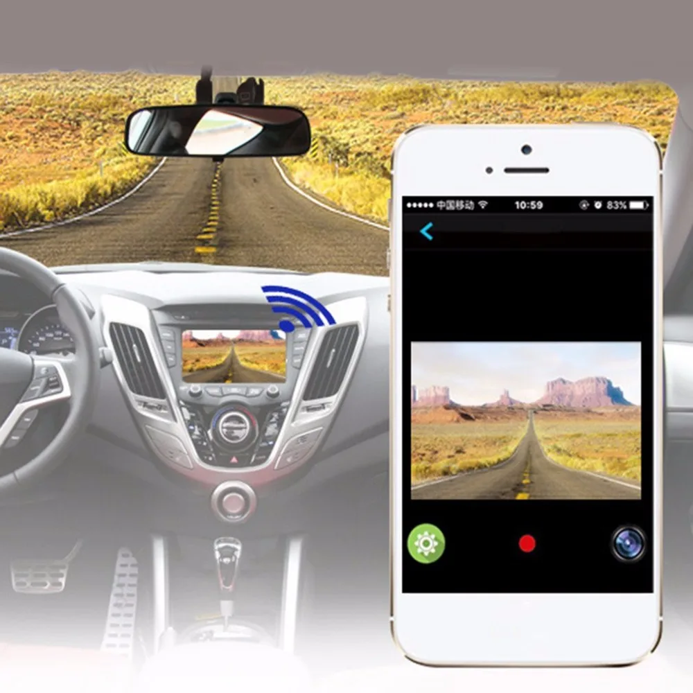 

FHD 1080P Invisible Wifi Car DVR Dash Cam Video Recorder Dual Lens 170-degree Wide Angle Camera Built-in G-Sensor