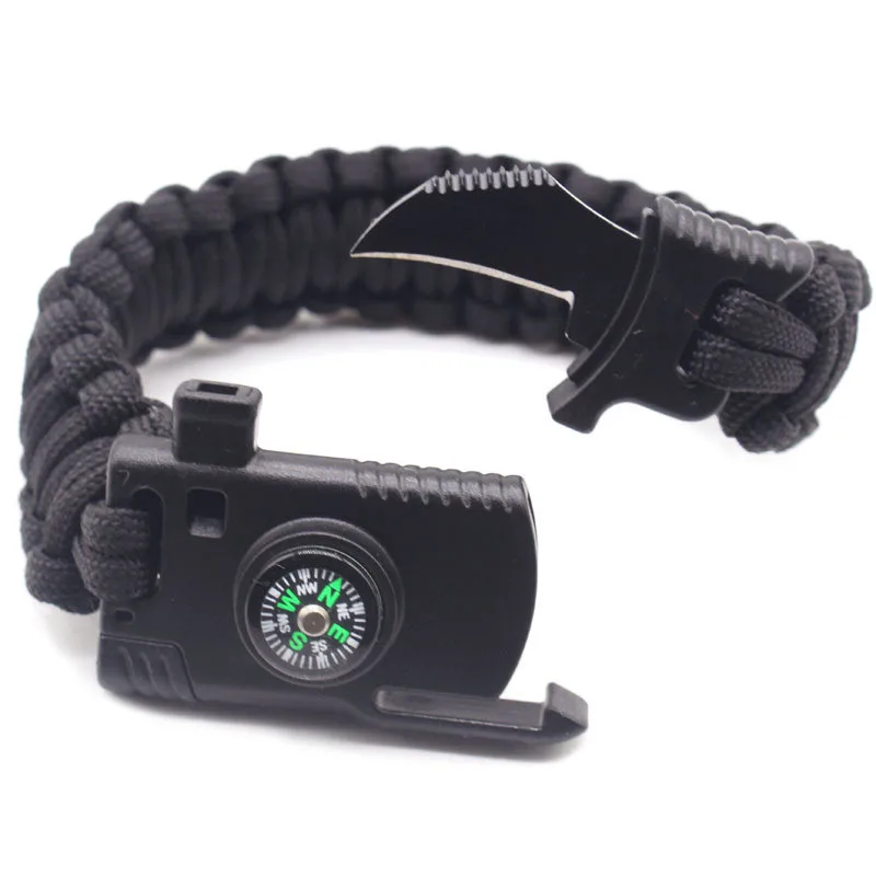 

Braided Bracelet Men Multi-function Paracord Survival Bracelet Outdoor Camping Rescue Emergency Rope Bracelets For Women