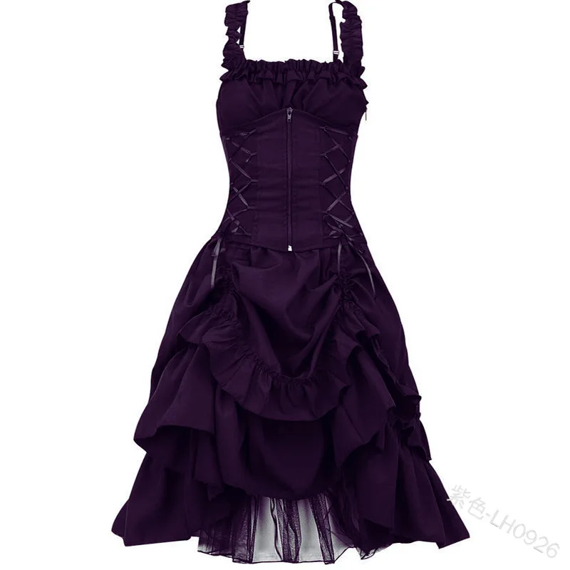 Плюс размер 5XL женское платье лолиты Сладкая викторианская готика Vestido Ретро Дворцовое платье принцессы без рукавов длинное платье косплей