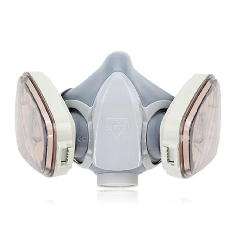 

Half-face Dust Mask Suit Respirator Downward Breathing Valve Double-layer KN95 Anti PM2.5 filters Anti-fog Goggles Decoration