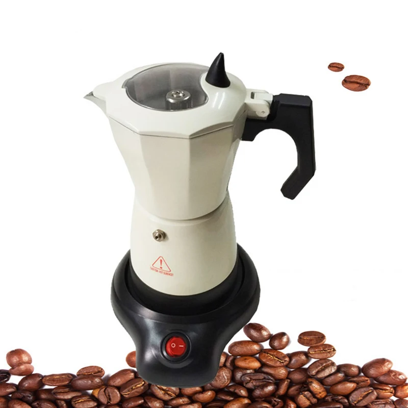 New Hot 300ml Electric Coffee Maker Aluminum Moka Pot Mocha Coffee Maker Machine