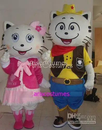 pink cat mascot costume custom animal costume party costumes