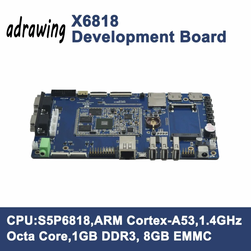 ARM Cortex A53 Octa Core X6818 개발 보드 S5P6818 1G DDR3 8G EMMC + 7 인치 용량