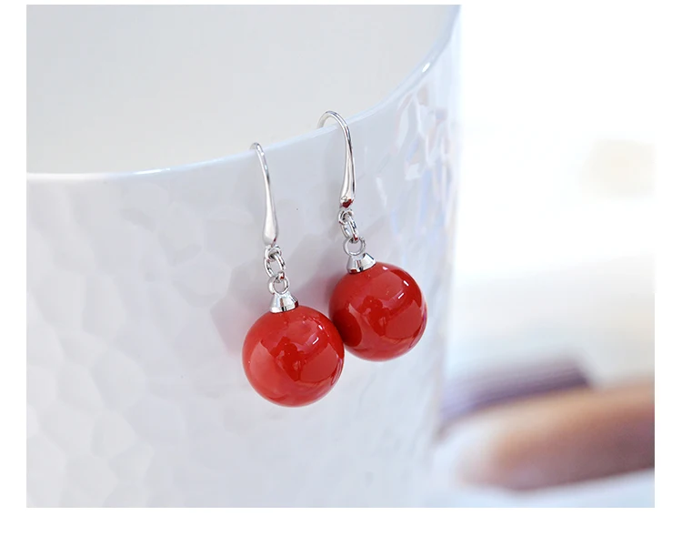 Silver hook pearl drop earrings 11