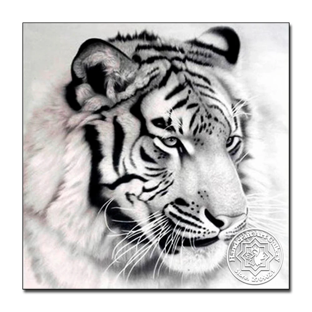 Moonzero DIY 5D Diamonds Embroidery Tiger Round Diamond Painting Cross Stitch Kits Mosaic Crystal Rhinestones Home Decor | Дом и сад