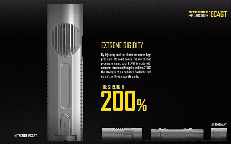 NITECORE EC4GT удобный портативный 1000 лм излучатель фонарик фонарь прожектор охота кемпинг без батареи