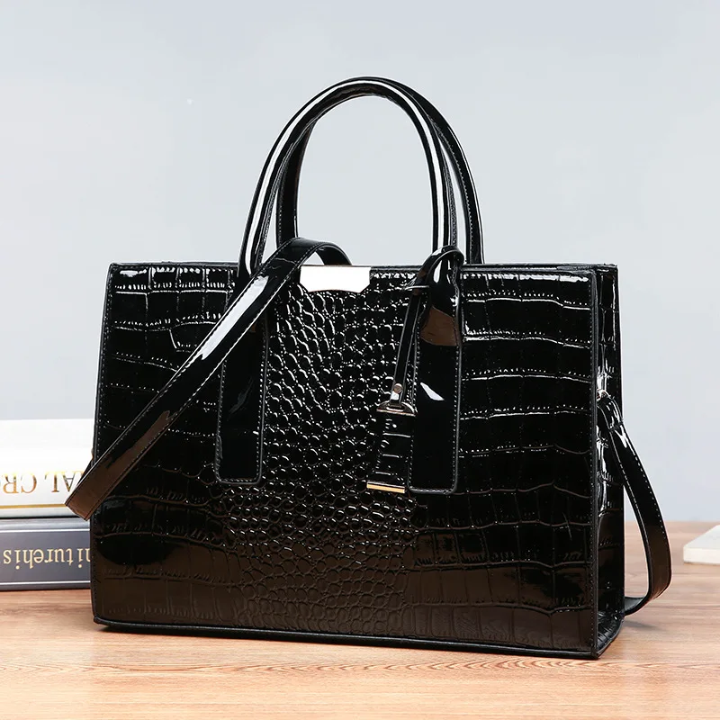 padrão crocodilo clássico bolsa marca designer grande