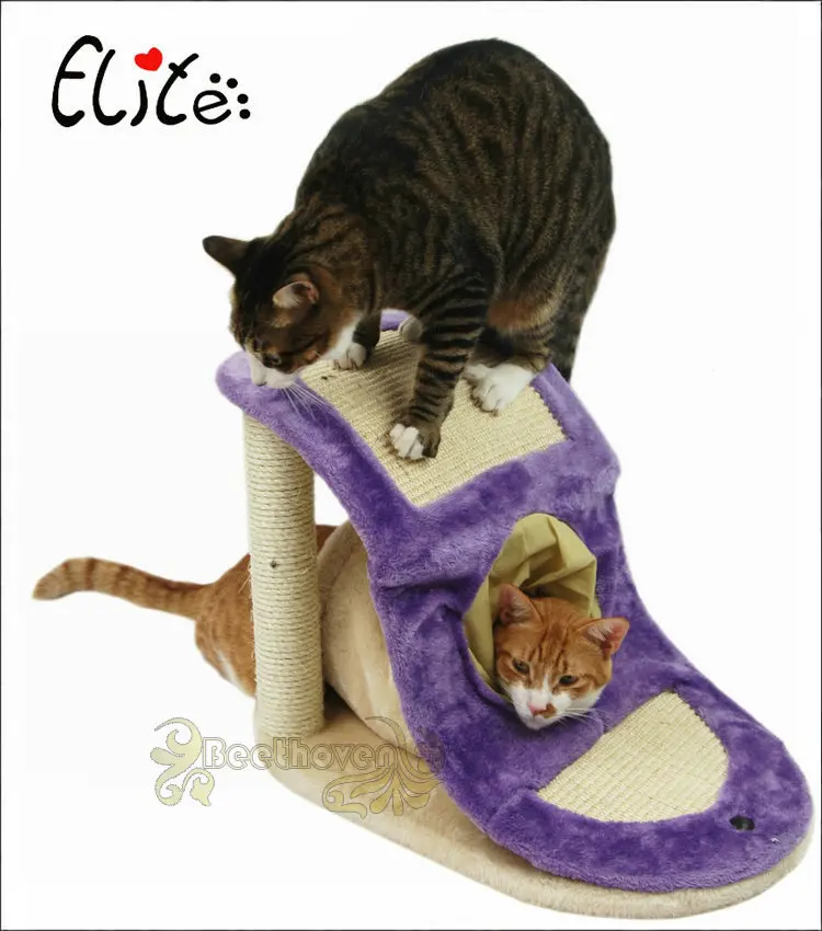 Cat Furniture Scratcher Toy Wood Climbing Tree Jumping cat tunnel with Ladder Frame Scratching Post | Дом и сад