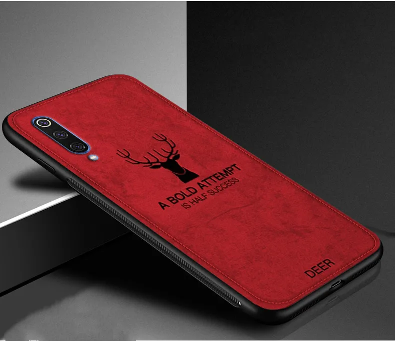 Защитный тканевый чехол с рисунком оленя для Redmi K20 Pro 7 Note 7 6 5 Pro, Мягкий тканевый чехол для Xiaomi Mi9 SE 8 A2 Lite 6X 5X, чехол - Цвет: Красный