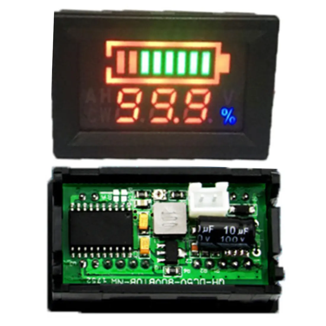 Цифровой вольтметр батарея процент монитор двойной светодиодный дисплей литиевая свинцово-кислотная батарея тестер 5-80 В индикатор емкости