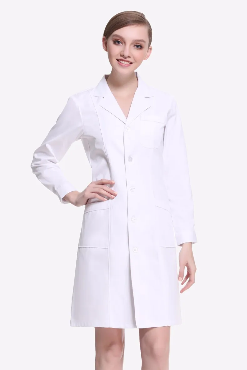 Женское белое пальто с длинными рукавами для медсестры, зимний Облегающий комбинезон с короткими рукавами, лабораторное пальто, Мужская аптека
