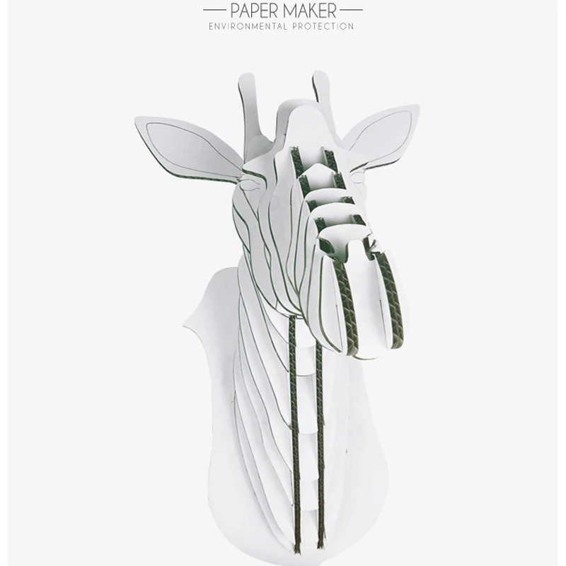 

3D Puzzle Giraffe Head Animal Model Paper Craft Wall Decoration Hanging Display shop Store DIY Cardboard Supplies kid toy boy
