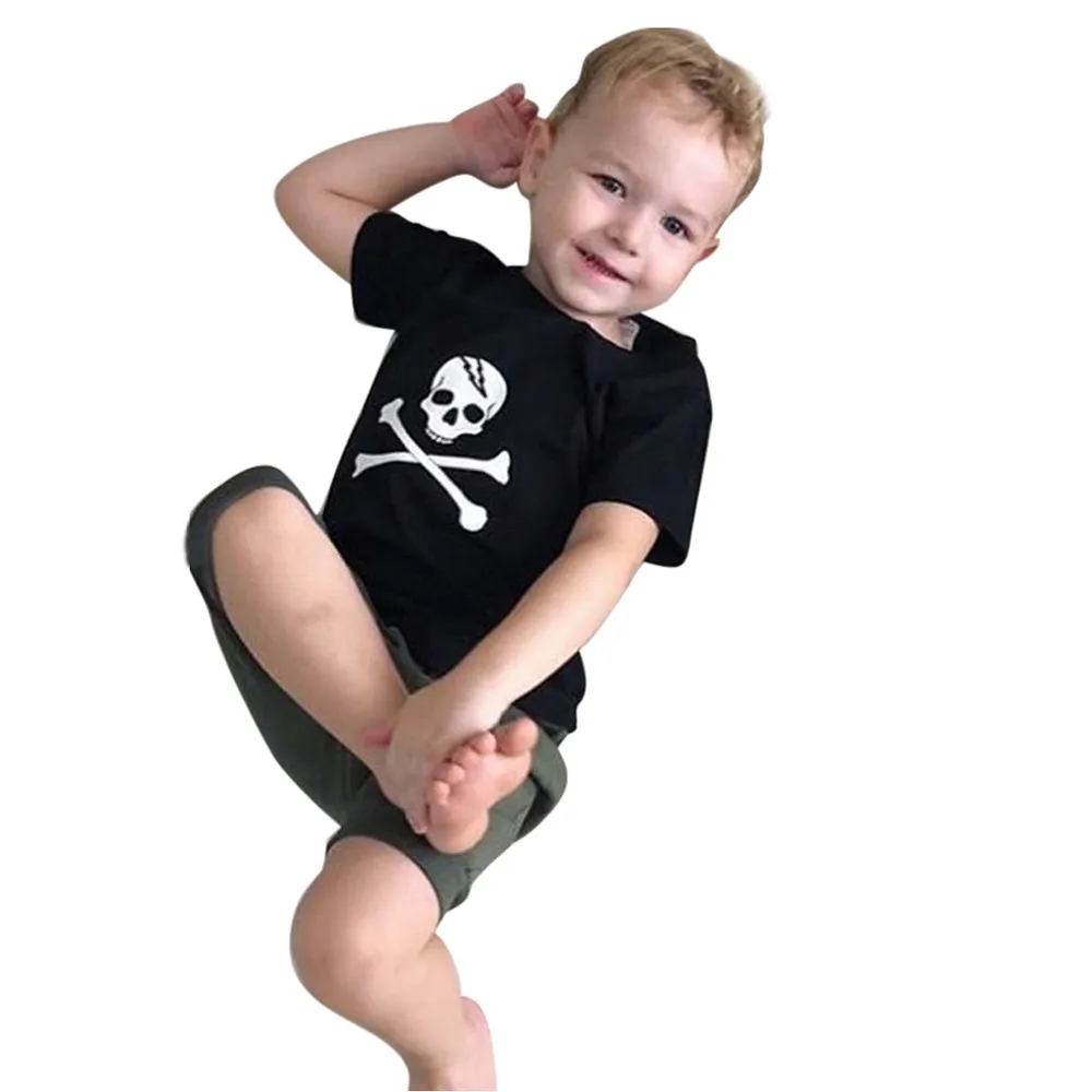 

Baby T Shirt Toddler Infants Baby Boys Girl Skull Print Tops Halloween Costume Outfits Children Tops Clothes