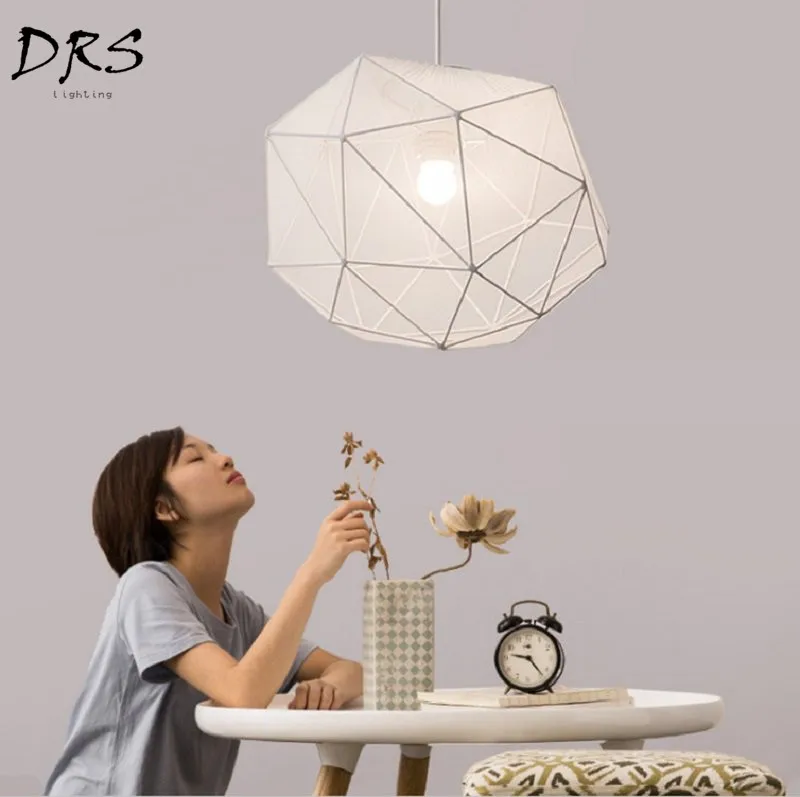 

Modern Flesh Light Chandelier Individual Home Lighting Designer Geometric Pendant Lamp Led Cloth Art Diamond Lampara Fixtures