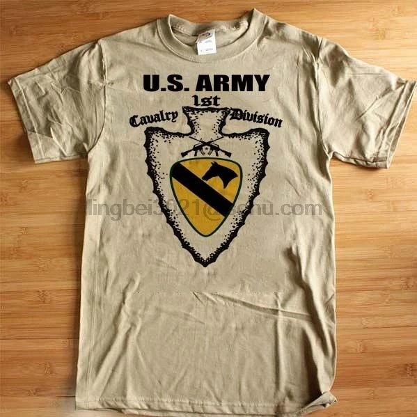 

US Army 1st Cavalry Division The First Team Iron Horse Infantry Military Cotton