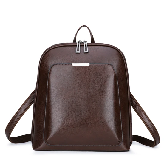 Vintage Backpack Female Brand Leather Women's backpack Large Capacity School Bag for Girls Leisure Shoulder Bags for Women - Цвет: Brown