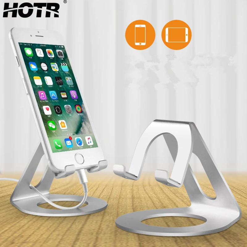 

HOTR Luxury Aluminium Alloy Holder Metal Cell Phone Holder Tablet Holder Stand Support Universal Stand Mount Suporte