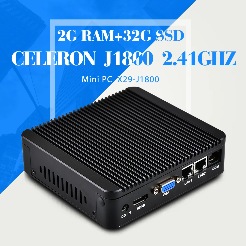 J1800 dual core 2g ram 32g ssd with wifi Thin Computing Small Computer Case Desktop Computer Mini PC Without Fan Thin Client