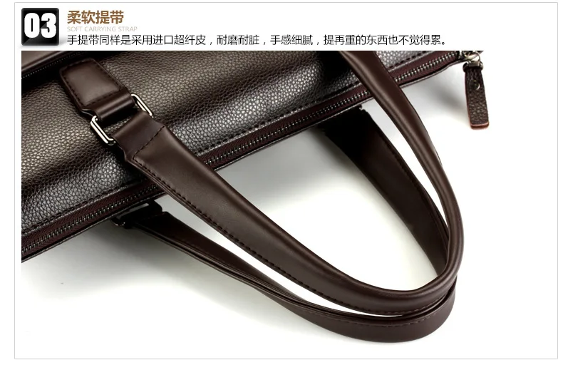 Деловой мужской портфель сумка через плечо из искусственной кожи мужские сумки для ноутбука офисный Большой Вместительный мужской портфель кошелек WBS503