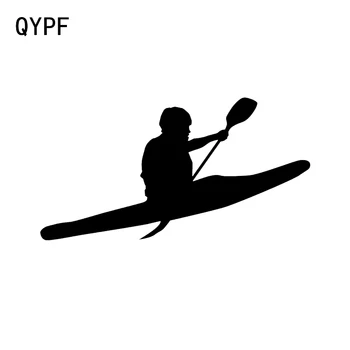 

QYPF 15.6*8.3CM Interesting Adventure Await Canoeing Decor Car Sticker Vinyl Accessories High Quality Silhouette C16-1187