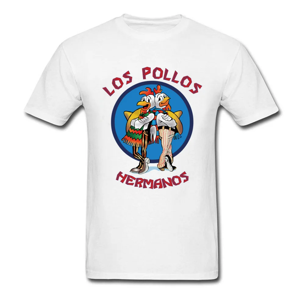 GiftDesign Short Sleeve Tops & Tees VALENTINE DAY Faddish Crewneck Pure Cotton T-Shirt Student Top T-shirts Los Pollos Hermanos  Los Pollos Hermanos white