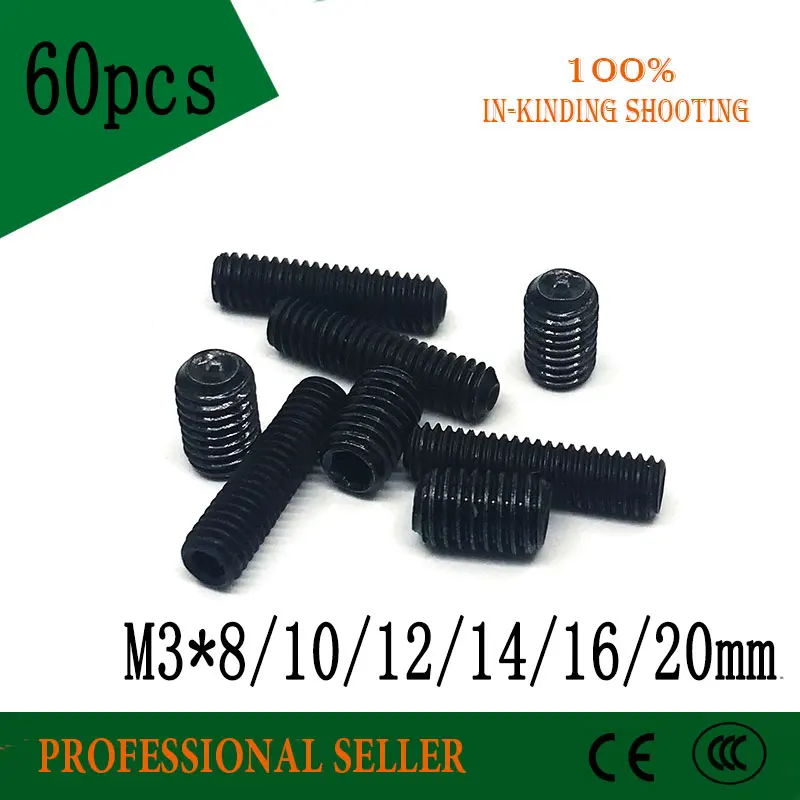 60 шт. M3 * 8/10/12/14/16/20 мм метрическая резьба паз черный шестигранный разъем для