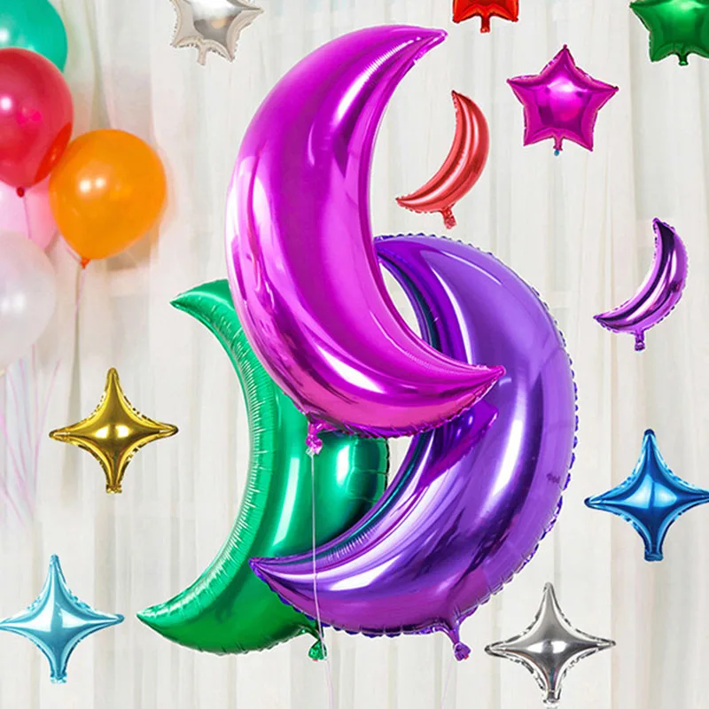 

1pcs 36inch Large Moon Balloons Crescent Aluminum Moon Foil Balloon Festival Wedding Decorations Happy Birthday Party Supplies