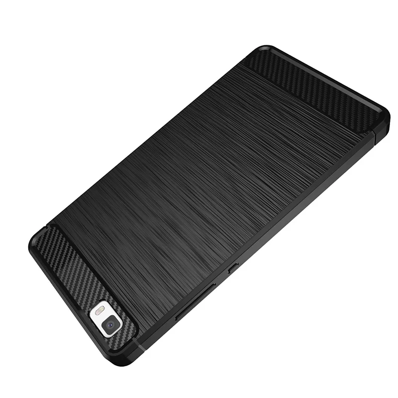 هواوي p8 لايت 2015 سيليكون حالة الهاتف غطاء كوكه لهواوي p8 لايت 2015 فاخر سليم لينة tpu ألياف الكربون الملمس مضاد للخبط