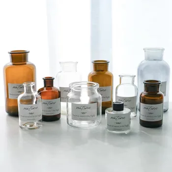 

hot sale instagram style Dried flowers home decoration Retro glass relief vase with inserted vase Aromatherapy bottle