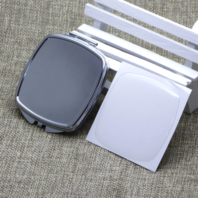 

Blank Rectangle Compact Mirror Silver Pocket Mirror with DIY Clear Resin Epoxy Sticker